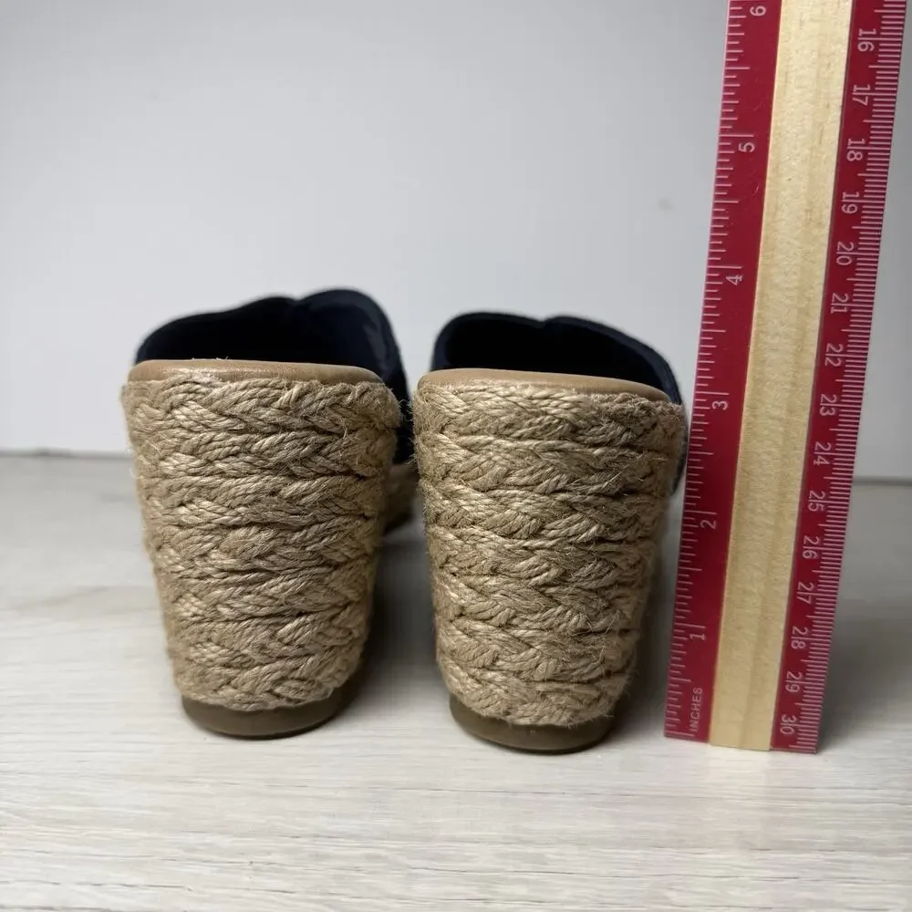 Tommy Bahama Suzette Navy Blue Espadrille Wedge Sandals Women's 7.5M PL282190